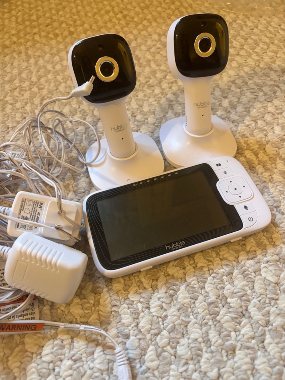 White and Black Baby Monitor with Dual Cameras